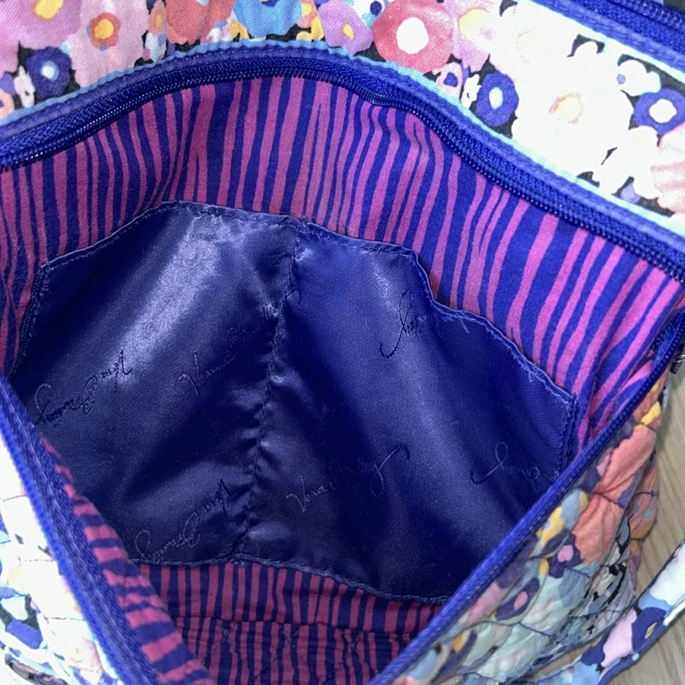 Vera Bradley Impressionista Crossbody Purple Quilted Shoulder Hipster Bag Purse
